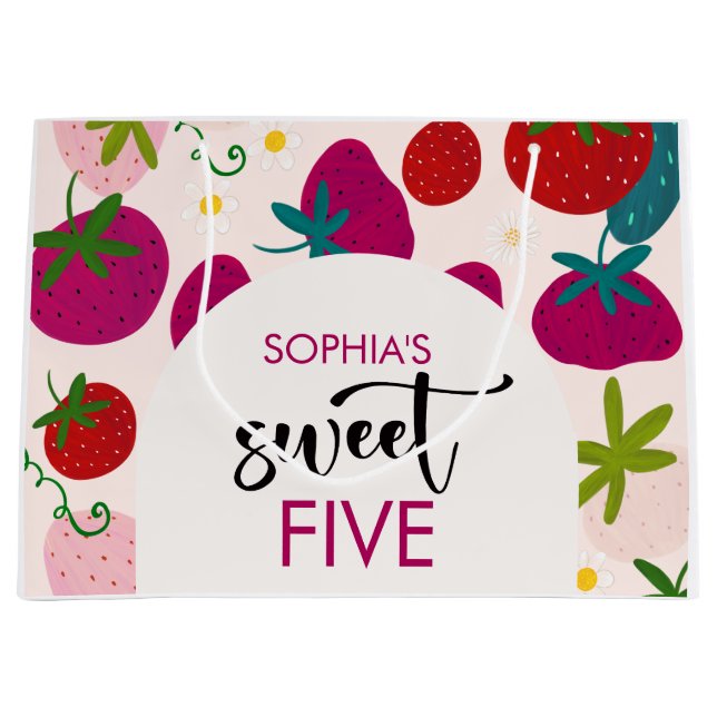 Bolsa De Regalo Grande Aniversario de la fresa dulce (Anverso)