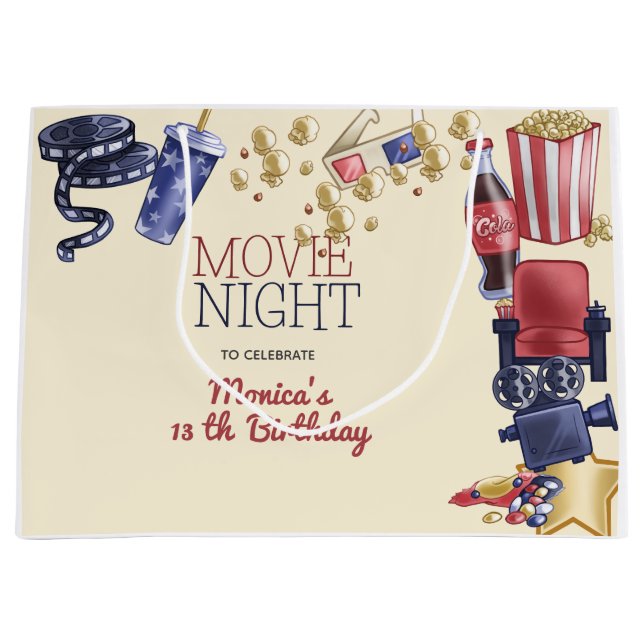 Bolsa De Regalo Grande Aniversario de la noche de la película para niños (Anverso)