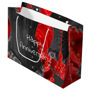Bolsa De Regalo Grande aniversario de rubíes del corsé del negro del ro