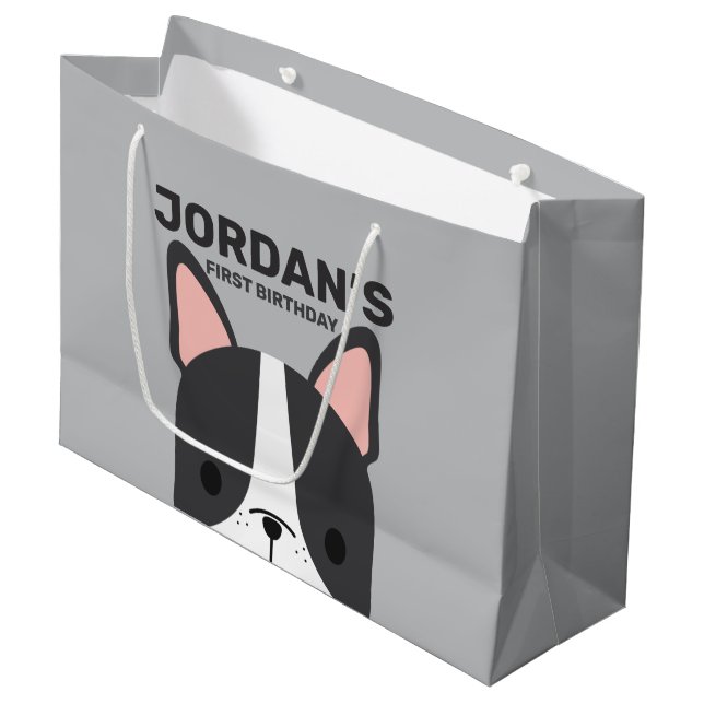 Bolsa De Regalo Grande Aniversario del Bulldog francés lindo (Angulo Anverso)