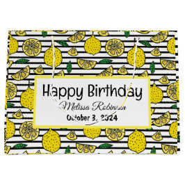 Bolsa De Regalo Grande Aniversario del patrón de limón moderno