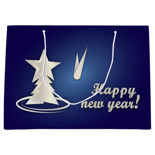 Bolsa De Regalo Grande Año Nuevo blanco (Anverso)