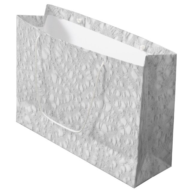 Bolsa De Regalo Grande Antique Lacy Doily (Angulo Anverso)