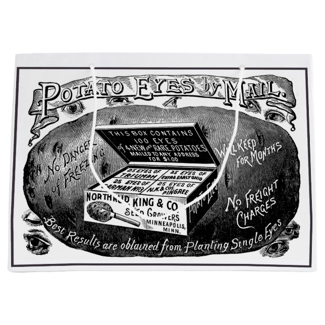 Bolsa De Regalo Grande Anuncio de patatas antiguas extrañas (Anverso)