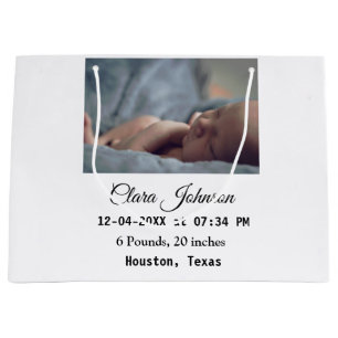 Bolsa De Regalo Grande anuncios de nacimiento agregar foto fecha hora lug
