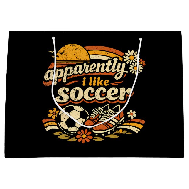 Bolsa De Regalo Grande Aparentemente me gusta el fútbol (Anverso)