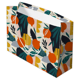 Bolsa De Regalo Grande Apricot y hojas de moda moderno en Moda preppy