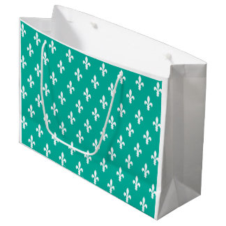 Bolsa De Regalo Grande Aqua Victorian Fleur de Lys