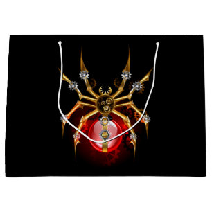 Bolsa De Regalo Grande Araña de vapor sobre negro