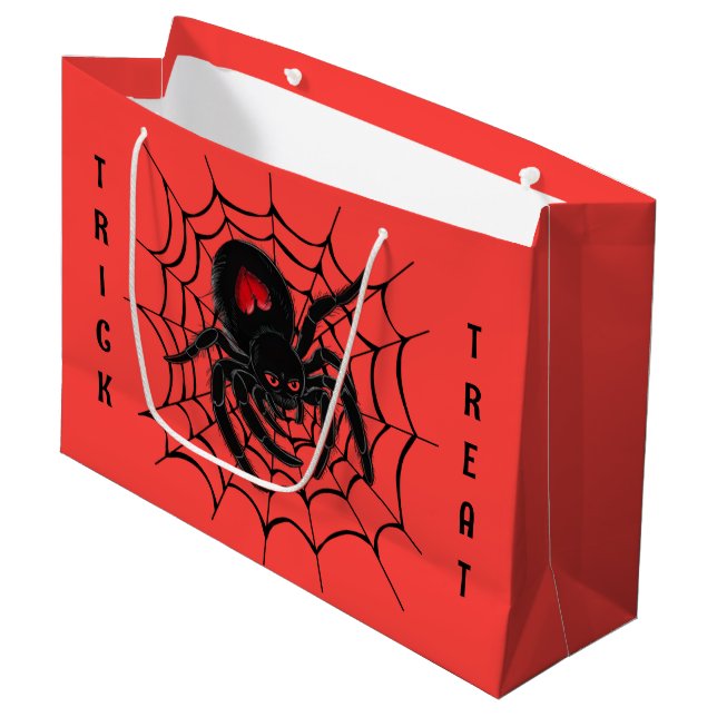 Bolsa De Regalo Grande Araña negra en la web (Angulo Anverso)