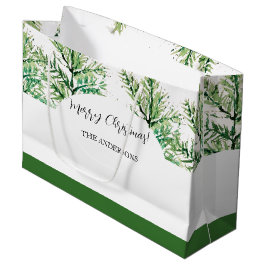 Bolsa De Regalo Grande Árbol de acuarela artificial personalizado