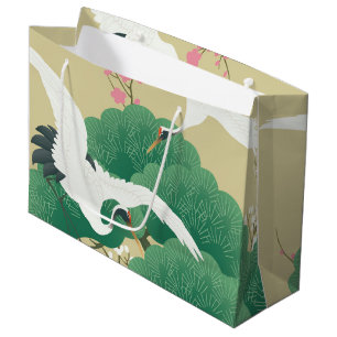 Bolsa De Regalo Grande Árbol de grúa y pino japonés