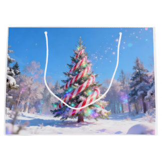 Bolsa De Regalo Grande Árbol de Navidad de Caña de Caramelo Mágico