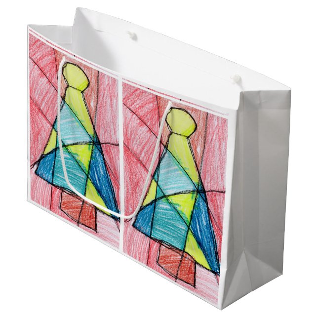 Bolsa De Regalo Grande Árbol de Navidad de vidrio templado (Angulo Anverso)