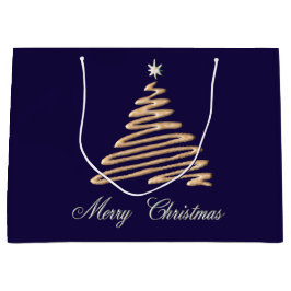 Bolsa De Regalo Grande Árbol de Navidad dorado