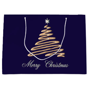 Bolsa De Regalo Grande Árbol de Navidad dorado