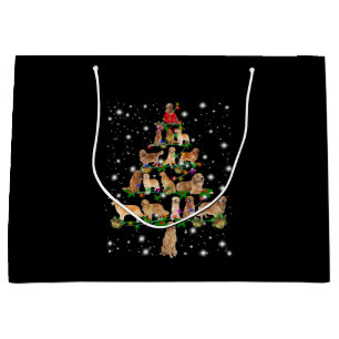 Bolsa De Regalo Grande Árbol De Navidad Dorado Recuperado Cubierto Por F
