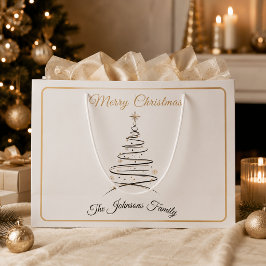 Bolsa De Regalo Grande Árbol de Navidad minimalista elegante moderno