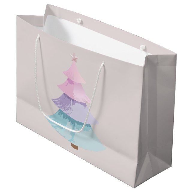 Bolsa De Regalo Grande Árbol de Navidad Pastel (Angulo Anverso)