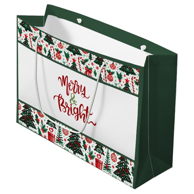 Bolsa De Regalo Grande Árbol de Navidad, regalos, caramelos (Angulo Anverso)