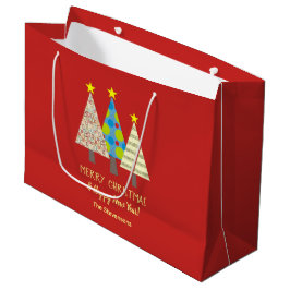 Bolsa De Regalo Grande Árbol de Navidad Rojo Caprichoso