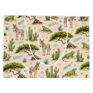 Bolsa De Regalo Grande árbol divi de Aruba, burro, iguana, cactus