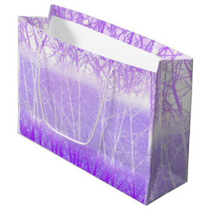 Bolsa De Regalo Grande Árboles brumosos helados en lavanda lila