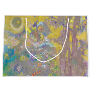 Bolsa De Regalo Grande Árboles con fondo amarillo, Redon