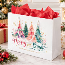 Árboles de Navidad en Acuarela Coloridos Alegre y 