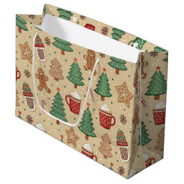 BOLSA DE REGALO GRANDE ÁRBOLES DE NAVIDAD HOMBRES DE JENGIBRE CACAO CALIE