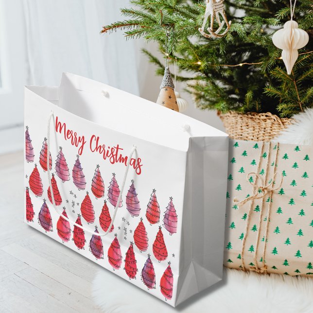 Bolsa De Regalo Grande Árboles de Navidad rojos (Subido por el creador)