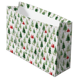 Bolsa De Regalo Grande Árboles de Navidad Verdes Rojos