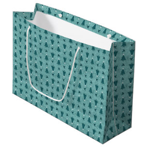 Bolsa De Regalo Grande Árboles tradicionales verdes de Navidad y renos Ve