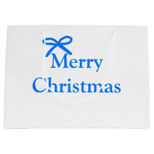 Bolsa De Regalo Grande Arco azul alegre Navidad regalos familiares simple