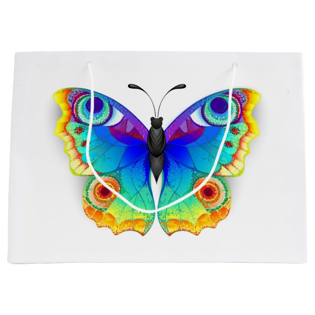 Bolsa De Regalo Grande Arcoiris mariposa Peacock Eye (Anverso)