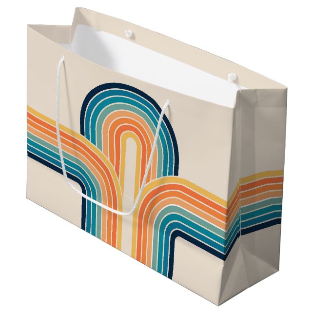 Bolsa De Regalo Grande Arcos triple retro coloridos (Angulo Anverso)