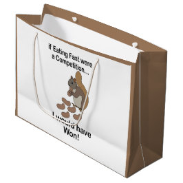 Bolsa De Regalo Grande Ardilla Comiendo Rápido Frase Divertida