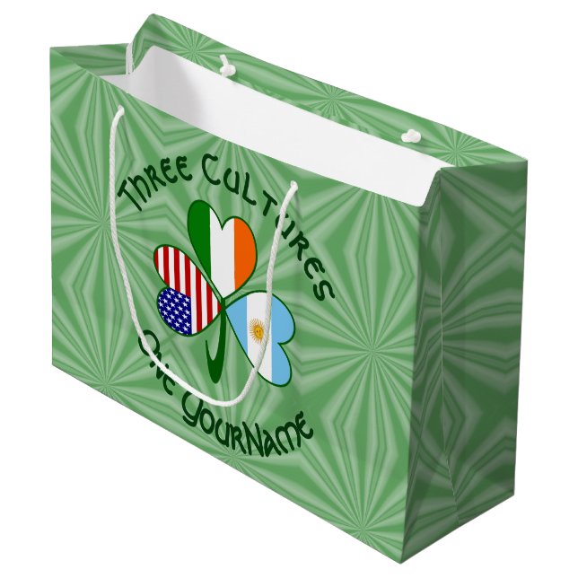 Bolsa De Regalo Grande Argentina Irlanda Estados Unidos Bandera Shamrock 