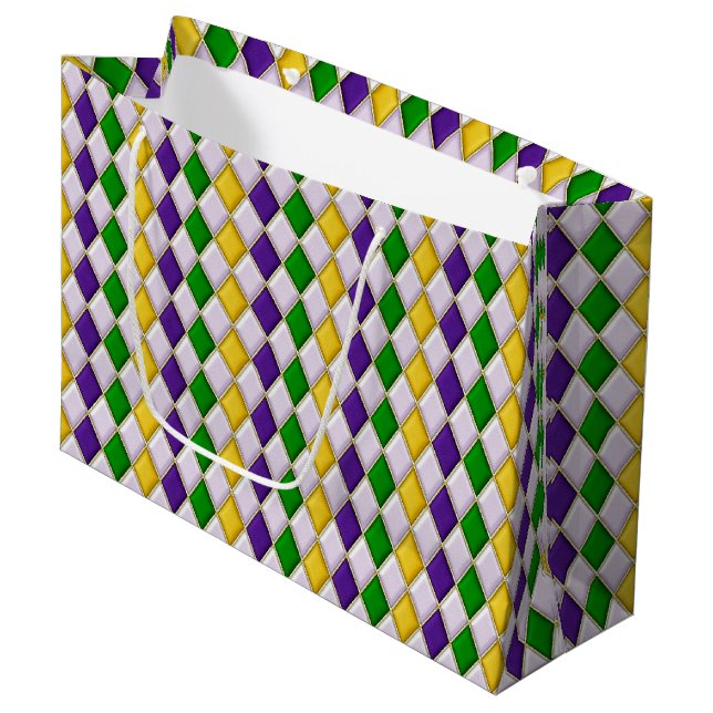 Bolsa De Regalo Grande Arlequín de Vidrio Emplomado (Angulo Anverso)