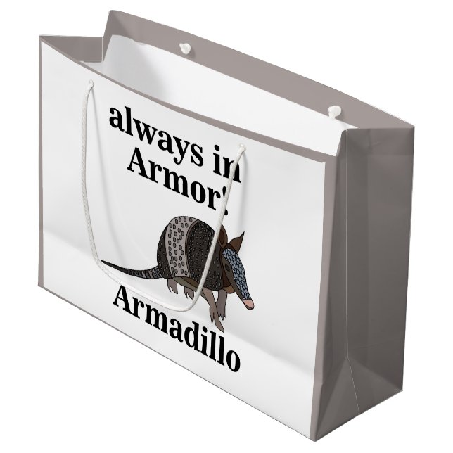 Bolsa De Regalo Grande Armadillo Animal Funny  (Angulo Anverso)