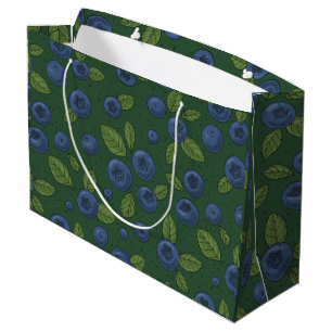 Bolsa De Regalo Grande Arroz azul en verde oscuro