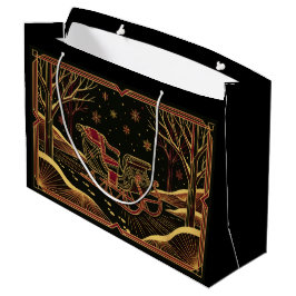 Bolsa De Regalo Grande Art Deco Christmas Sleigh Gift Bag
