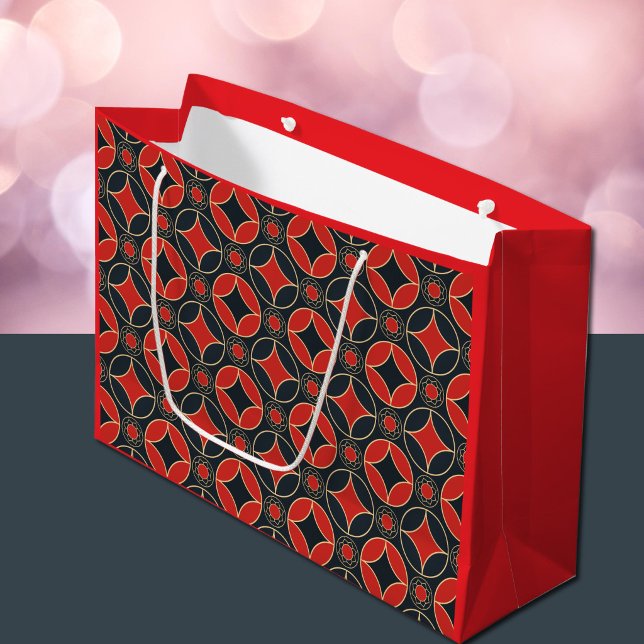 Bolsa De Regalo Grande art deco stars in red and black  (Subido por el creador)