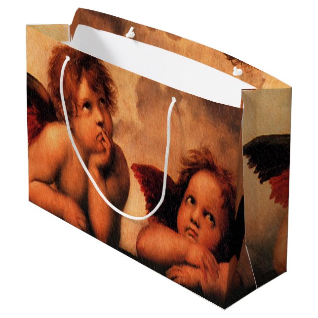 Bolsa De Regalo Grande Arte angelical de la querube de Raphael (Angulo reverso)