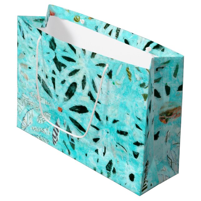 Bolsa De Regalo Grande Arte Daisy de medios mixtos (Angulo Anverso)