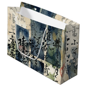 Bolsa De Regalo Grande Arte de Caligrafía Japonesa Vintage (4)