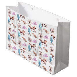 Bolsa De Regalo Grande Arte de fiesta de vaquera con tema Western de algo