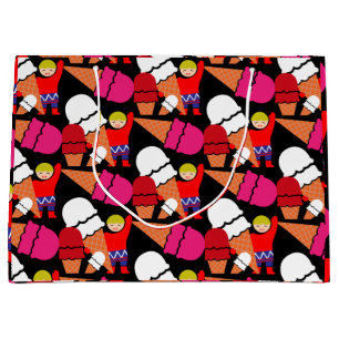 Bolsa De Regalo Grande Arte de helado retro vintage