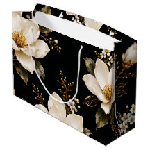 Arte de patrón continuo floral de magnolia de lujo