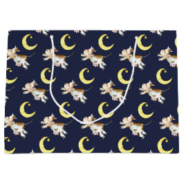 Bolsa De Regalo Grande Arte de pintura de acuarela de luna de puente de v